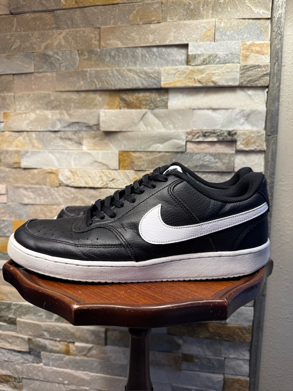 Men’s Sz 11 Nike Court Vision Low Next Black White Nature Shoes Sneakers EUC